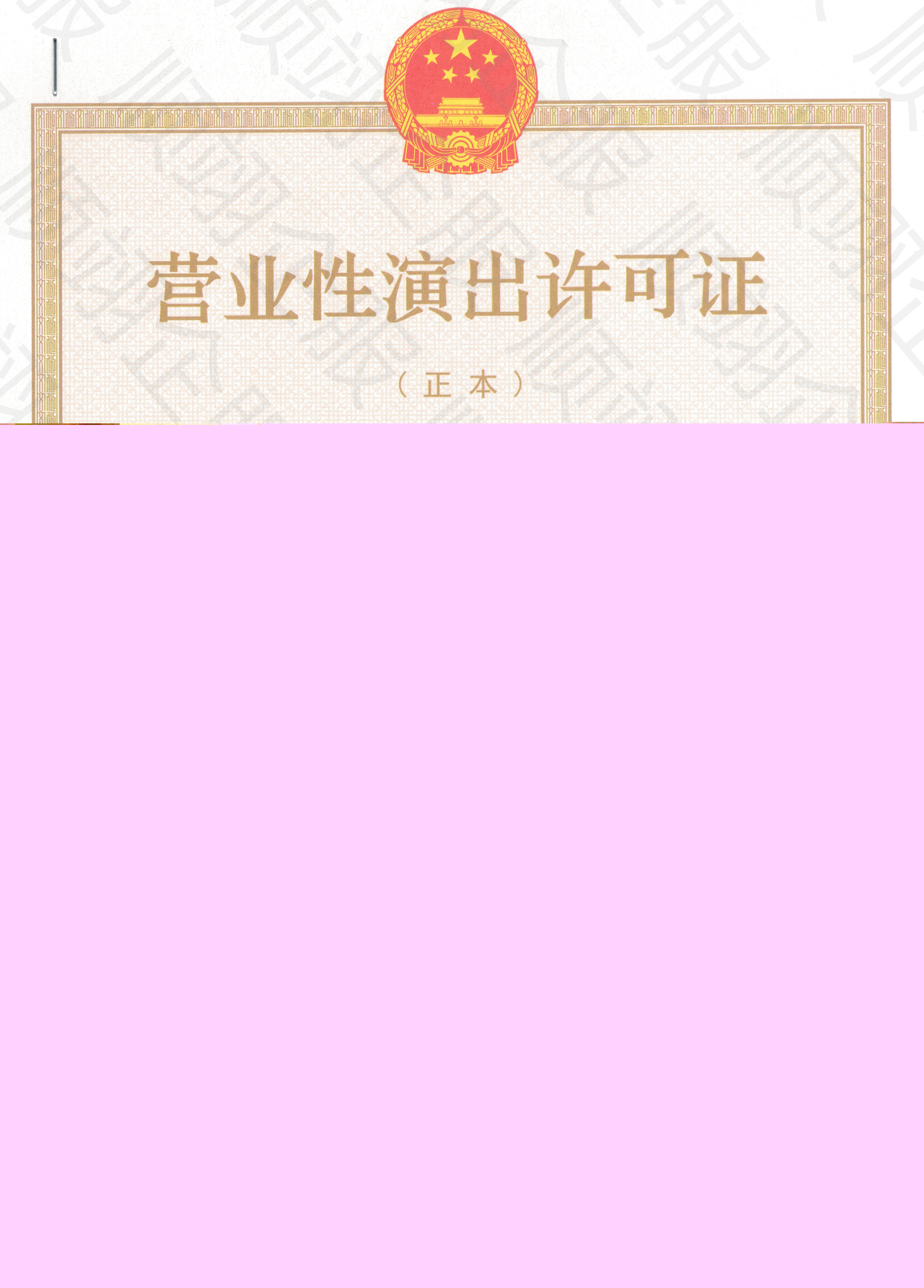 營(yíng)業(yè)性演出許可證